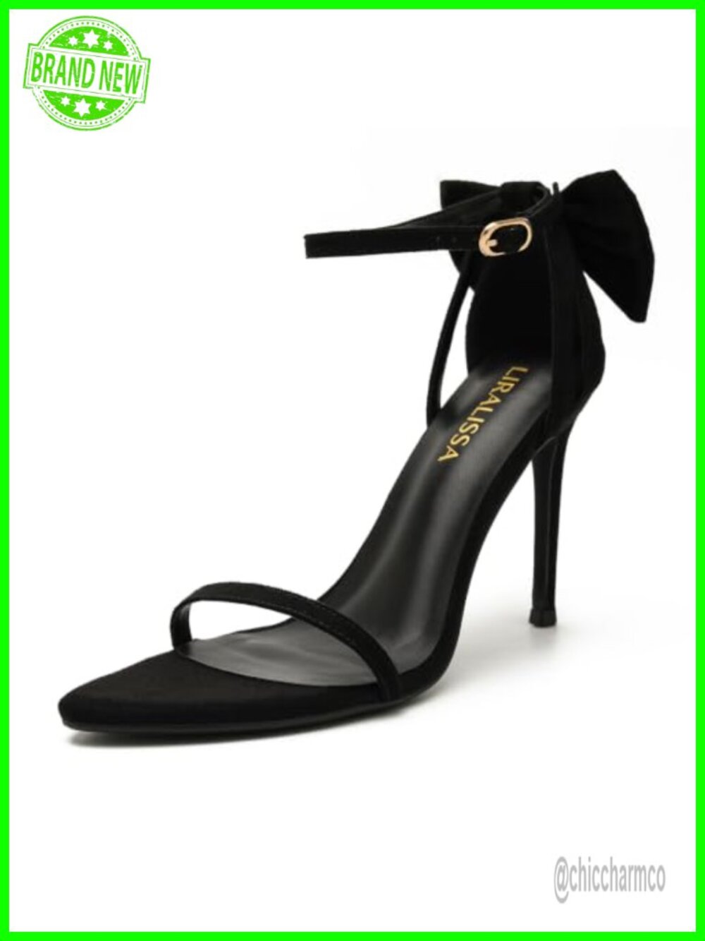 Velvet Peep Toe High Heel Sandals Ankle Strap with Back Bow